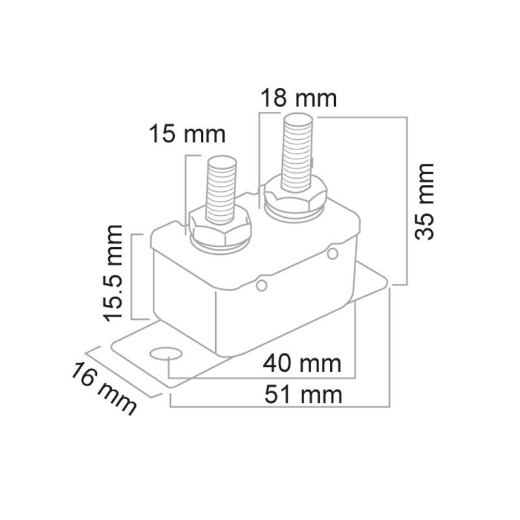 Picture of COLE HERSEE CIRCUIT BREAKER 15A 12V TYPE 1 THERMAL RESET