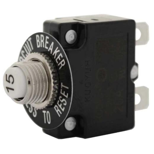 Picture of LV AUTOMOTIVE CIRCUIT BREAKER MANUAL RESET 15A 32VDC PANEL MOUNT