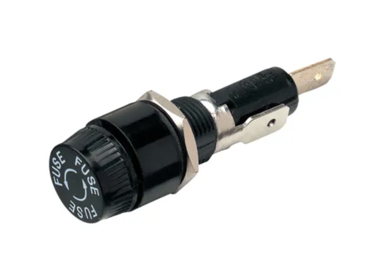 Picture of FUSE HOLDER PANEL MOUNT GLASS SPADE TERMINALS