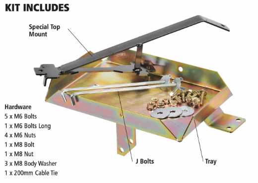 Picture of PROJECTA BATTERY TRAY TO SUIT ISUZU DMAX/MU-X (2ND GEN) 3L 4JJ1-TC TURBO DIESEL FROM 2012 - ONWARDS