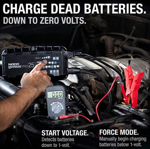 Picture of 6/12/24V 25AH NOCO GENIUS PRO25 FULLY AUTOMATIC SMART BATTERY CHARGER - IP20 RATING