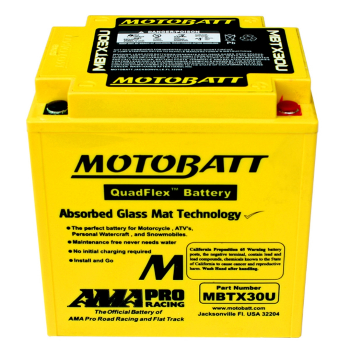 Picture of MBTX30U - 12VOLT 440CCA 32AH MOTOBATT AGM QUADFLEX BATTERY - RHP
