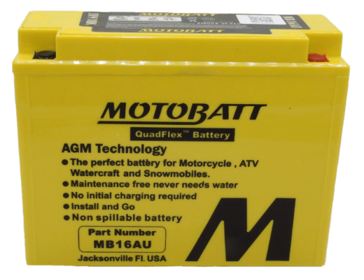 Picture of MB16AU - 12VOLT 240CCA 20.5AH MOTOBATT AGM QUADFLEX BATTERY - RHP