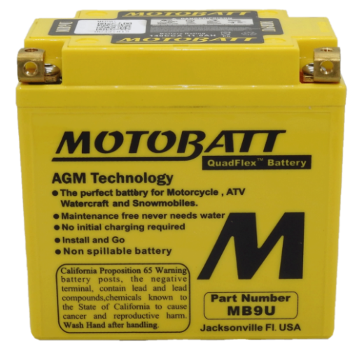 Picture of MB9U - 12VOLT 140CCA 11AH  MOTOBATT AGM QUADFLEX BATTERY