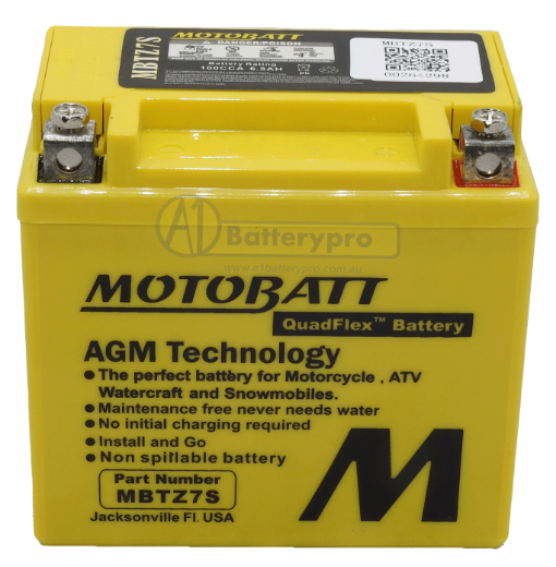 Picture of MBTZ7S - 12VOLT 100CCA 6.5AH MOTOBATT AGM BATTERY - RHP