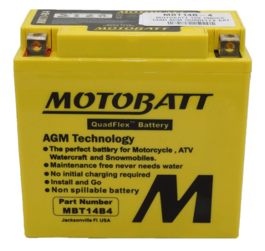 Picture of MBT14B-4 - 12VOLT 175CCA 13AH MOTOBATT AGM QUADFLEX BATTERY - LHP