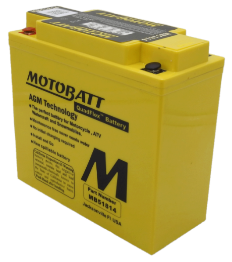 Picture of MB51814 - 12VOLT 22AH 235 CCA MOTOBATT AGM QUADFLEX BATTERY - RHP