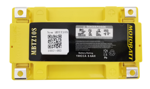 Picture of MBTZ10S - 12VOLT 190CCA 8.6AH MOTOBATT AGM QUADFLEX BATTERY
