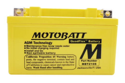 Picture of MBTZ10S - 12VOLT 190CCA 8.6AH MOTOBATT AGM QUADFLEX BATTERY