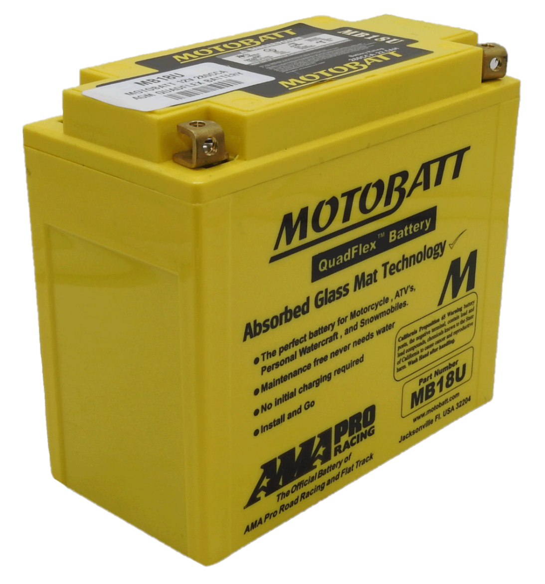 Picture of MB18U - 12VOLT 280CCA 22.5AH MOTOBATT AGM QUADFLEX BATTERY - RHP