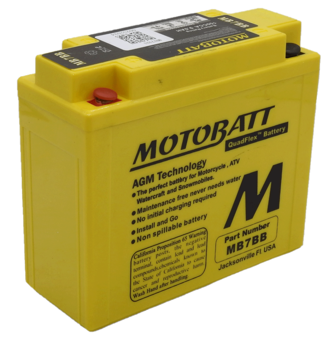 Picture of MB7BB - 12VOLT 150CCA 9AH MOTOBATT AGM QUADFLEX BATTERY- RHP