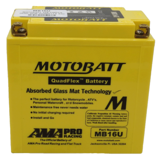 Picture of MB16U - 12VOLT 240CCA 20AH MOTOBATT AGM QUADFLEX BATTERY - RHP