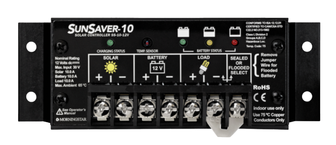 Picture of MORNINGSTAR SUNSAVER 12V 10A PWM SOLAR REGULATOR WITH 10A LOAD CAPACITY - NO LVD