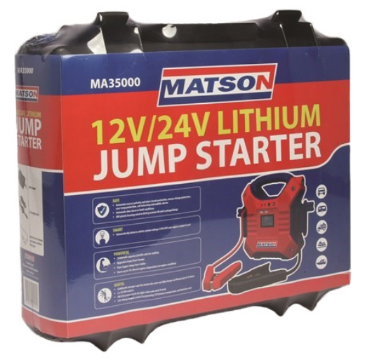 Picture of MATSON PORTABLE LITHIUM JUMPSTART UNIT 12/24V 35000MAH