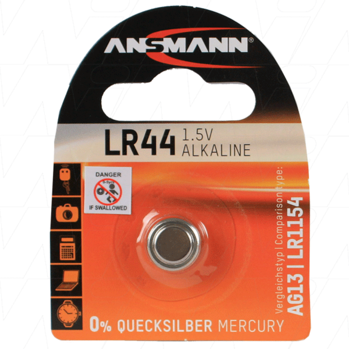Picture of LR44 ANSMANN 1.5V ALKALINE BUTTON BATTERY