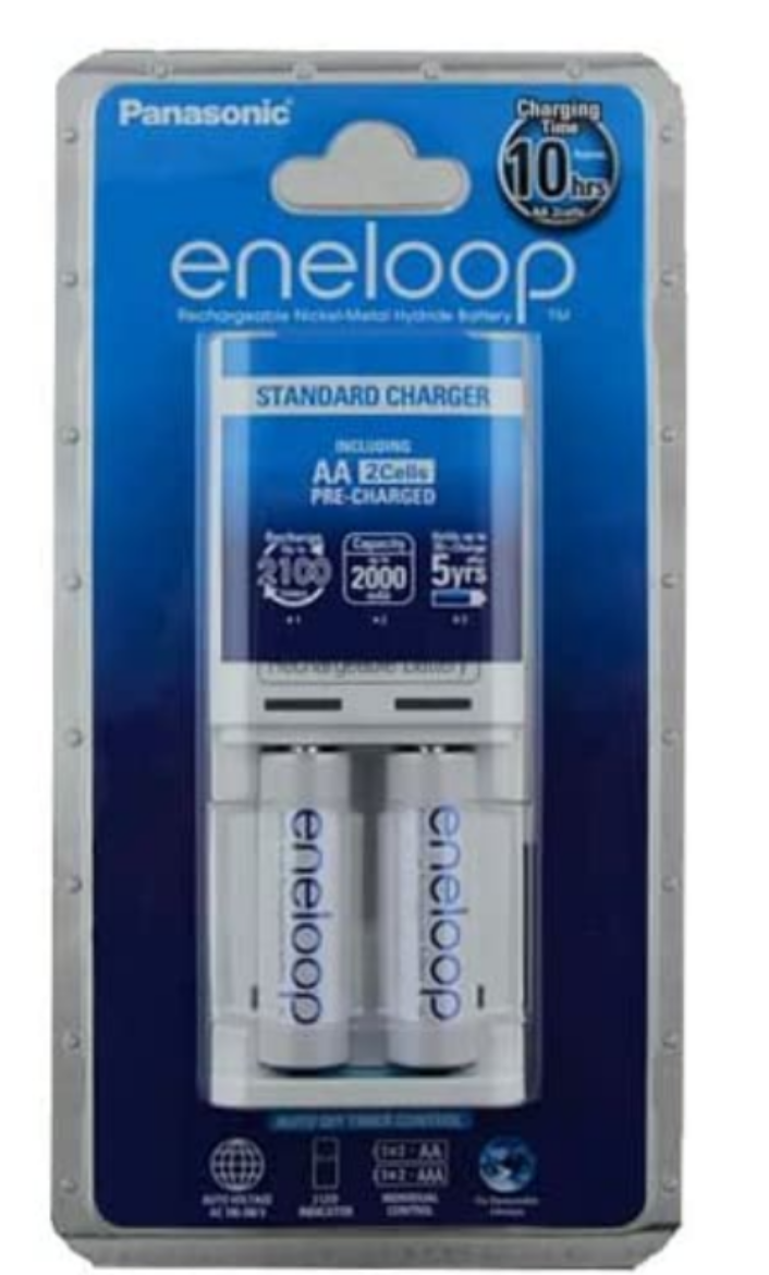 Picture of K-KJ50MCC2TA PANASONIC ENELOOP 2 AA/AAA CELL BATTERY CHARGER INCL 2 X ENELOOP AA 1.2V 2000MAH BATTERIES