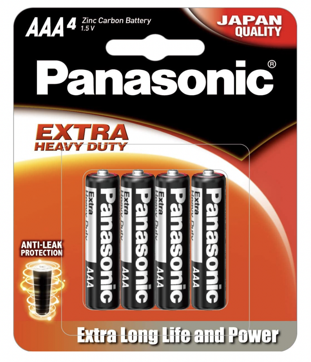 Picture of AAA 4PK EXTRA HEAVY DUTY PANASONIC BATTERIES