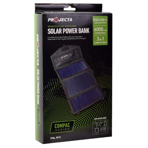 Picture of PROJECTA 15W PERSONAL FOLDING SOLAR PANEL WITH POWER BANK