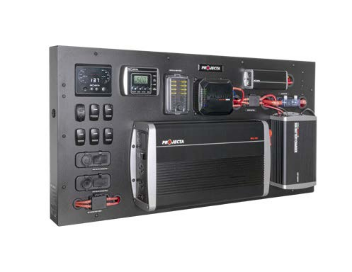 Picture of PROJECTA POWER MANAGEMENT BOARD W/ 12V 2000W INVERTER, DC-DC CHARGER, 12V 50AH CHARGER & 12.8V 200AH LITHIUM DEEP CYCLE BATTERY