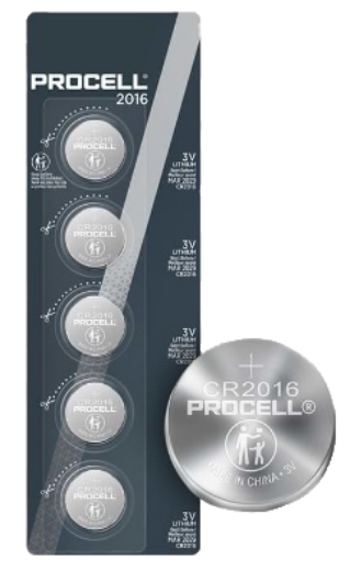 Picture of CR2016 PROCELL 3V LITHIUM BUTTON BATTERY