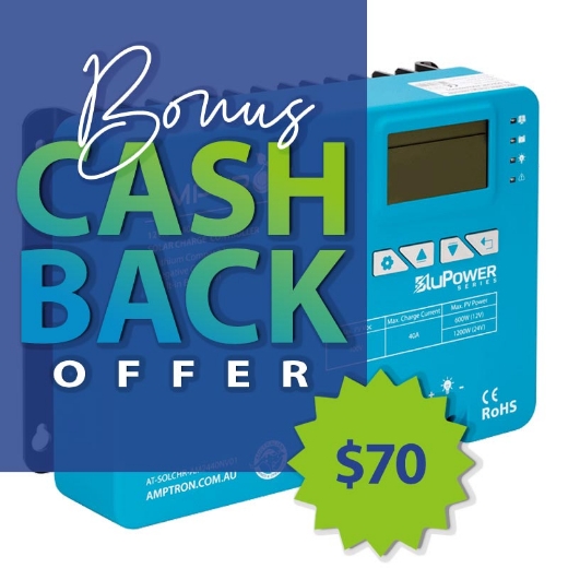 Picture of 12V/24V 40AH AMPTRON MPPT SOLAR CHARGE CONTROLLER WITH BLUETOOTH - LITHIUM COMPATIBLE