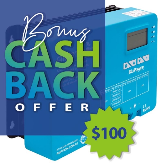 Picture of 12V/24V/36V/48V 60AH AMPTRON AM MPPT SOLAR CHARGE CONTROLLER WITH BLUETOOTH LITHIUM COMPATIBLE