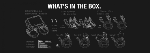 Picture of 6/12V 4AH (2AH X 2 BANK) NOCO GENIUS 2X2 SMART BATTERY CHARGER - IP60 RATING