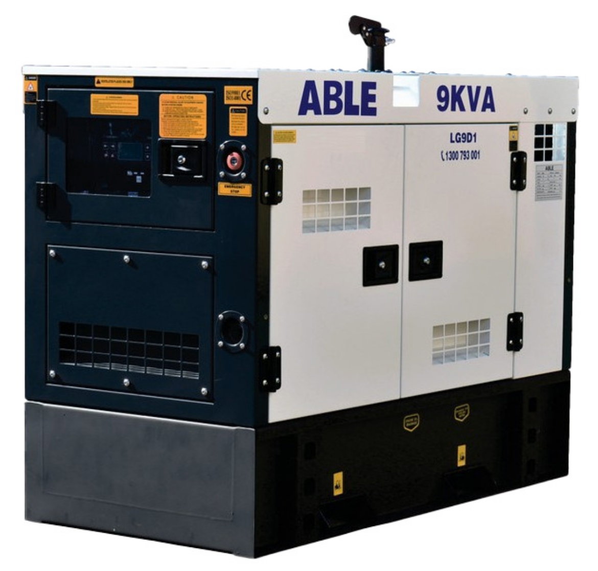Picture of 10KVA 240V 37AMPS ABLE SINGLE PHASE GENERATOR - YANGDONG 3CYL DIESEL ENGINE - 1500RPM - AVR CONTROLLED DINGOL ALTERNATOR